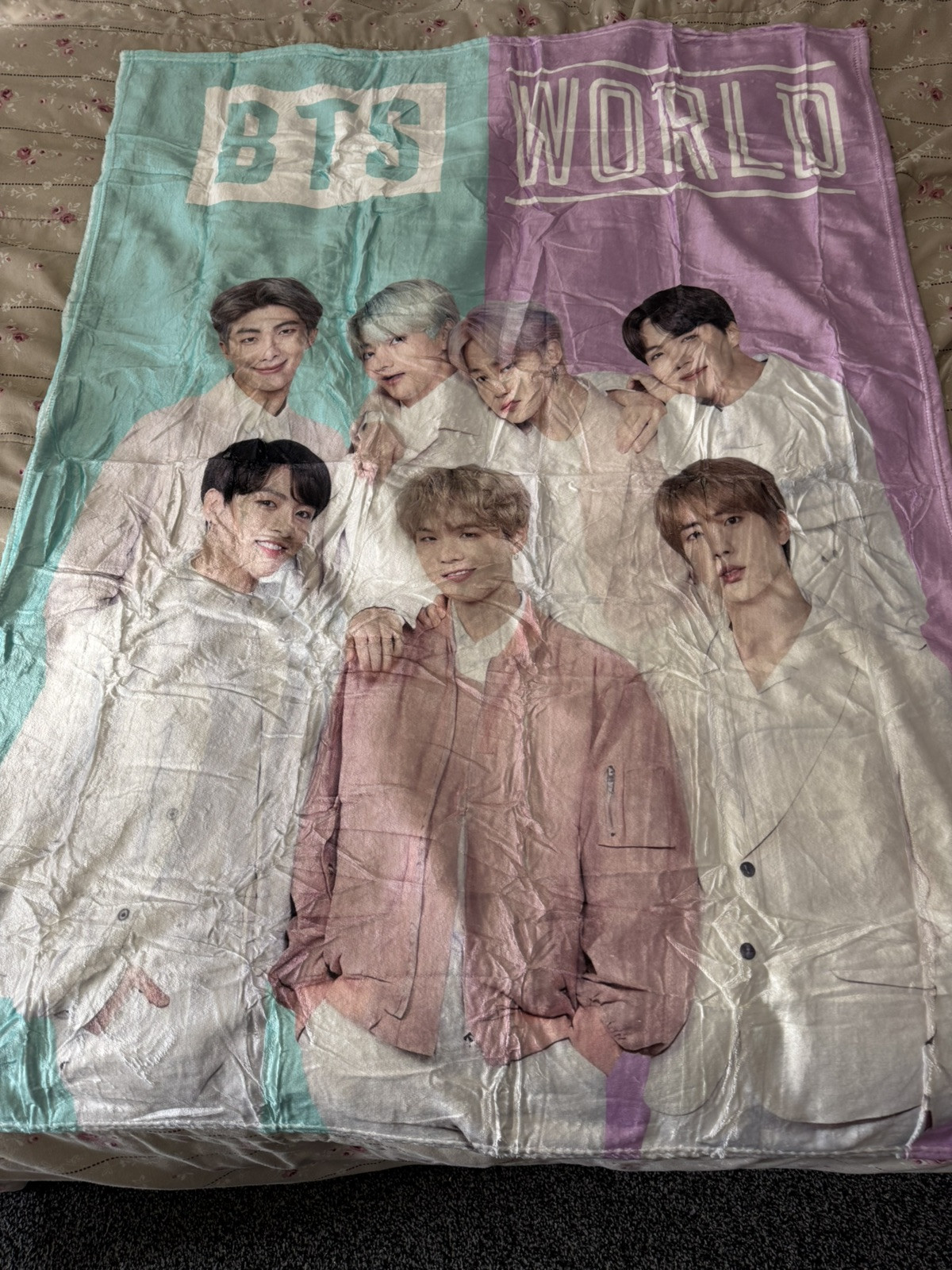 BTS Flannel Fleece Blanket 50x40 Inches Soft Multicolor Official Merch