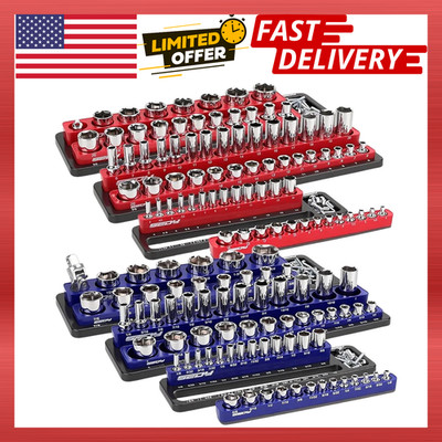 6-Piece Magnetic Socket Organizer Set for Easy Tool Box Storage