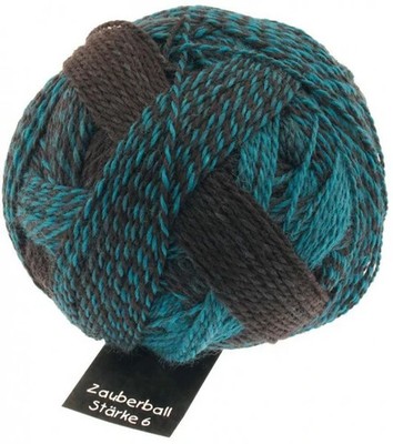 Teal/Black Schoppel-Wolle Zauberball Stärke 6 Cafe Flair - Wool + Nylon Yarn x4