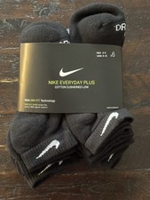 Nike Everyday Plus Cushioned Dri-FIT No-Show Socks 6-Pair Black - Size M