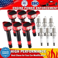 6 Pack Ignition Coil & Platinum Spark Plug For Honda Accord Odyssey Acura UF242