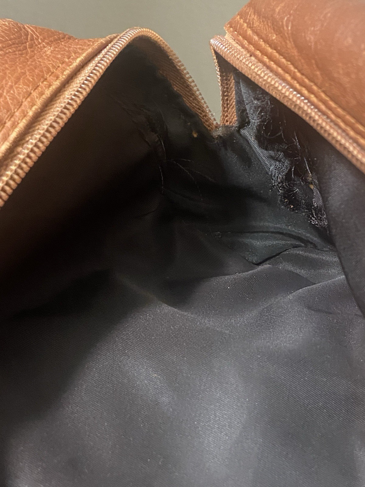 Prada Brown Leather Large Nylon Lined Vanity Dual… - image 16