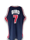 Larry Bird Signed Autographed USA Navy Basketball M&N Jersey BAS COA