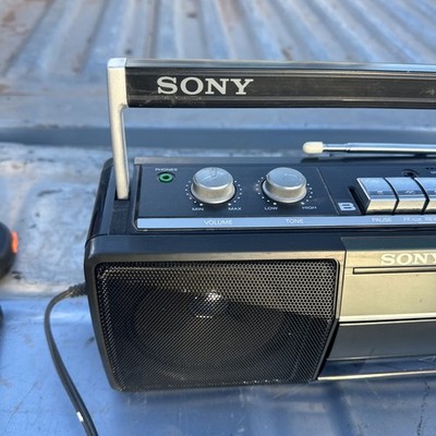 Sony CFS W301 Am FM Dual Cassette Portable Radio Boombox Recorder