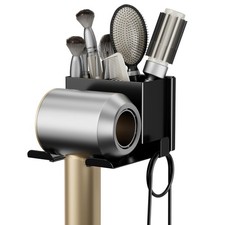 Hair Dryer Holder Wall Mounted, Hair Tools Organizer for Bathroom, Black
