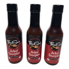 Hot Ones Fresco Sauce Arbol Trinidad Scorpion Peppers Hot Sauce 3-Pack Lot