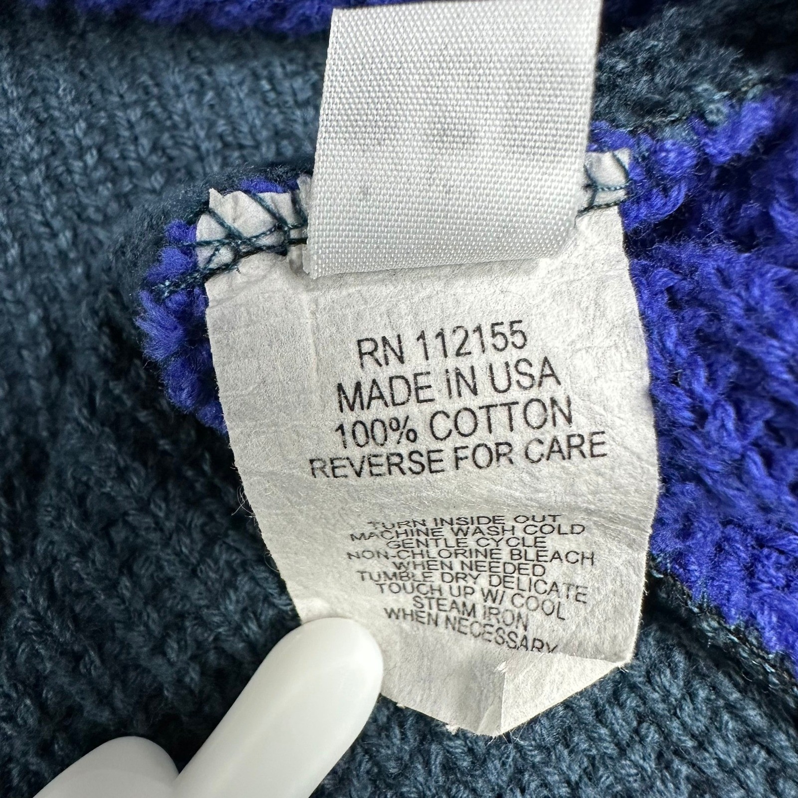 Double Sided Colorblock Patchwork Knit Top Blue G… - image 6