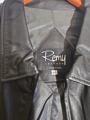 New With Tag Remy Lambskin Black Leather Jacket Mens Sz 48 BUTTER SOFT! VeryNice image 20