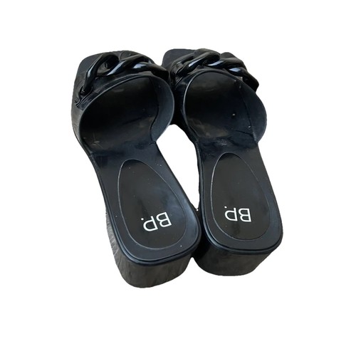 BP. Womens Black Platform Shoes Slip On Sandal 2" Heel Size 8M - Picture 2 of 5