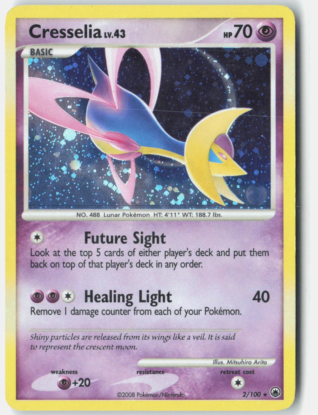 Cresselia Majestic Dawn 2/100 Pokemon Card Holo