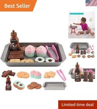Kids Cookie and Cupcake Play Food Set - Durable Pretend Kitchen Toy for Ages 3 
