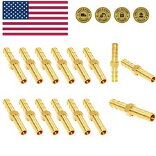 Brass Hose Barb Fitting Metals Splicer Mender, 1/8" Barb Hose Union Fuel Gas ...