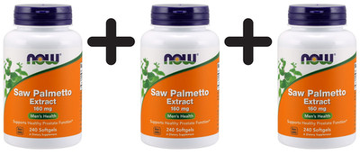 3 x NOW Foods Saw Palmetto Extract, 160mg - 240 softgels (152,76 EUR/kg)