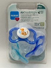 3 PACK MAM Air Day Night Glow-in-the-Dark Pacifiers 16 Months BRAND NEW