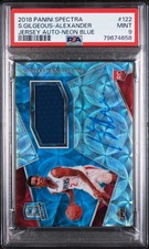 2018 SPECTRA ROOKIE NEON BLUE SHAI GILGEOUS-ALEXANDER RC AUTO JERSEY /99 PSA 9