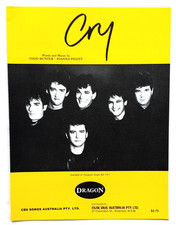 Dragon - Cry 1984 Original Australian Sheet Music - Rare 