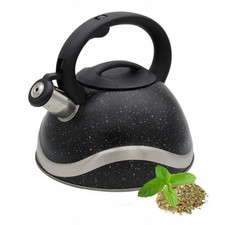 Fischietto Bollitore Gas Induzione 3L Tradizionale Nero Grande Capacità Acciaio Inox