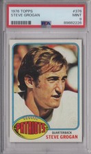 Steve Grogan 1976 Topps PSA 9 Mint Graded Card New England Patriots Rookie #376. rookie card picture