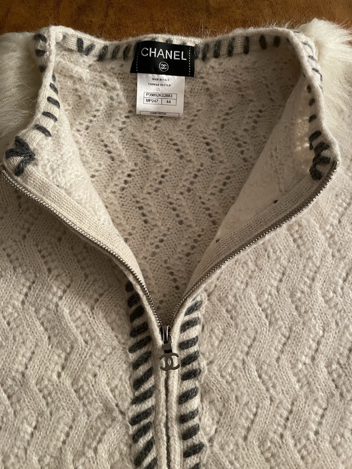 Chanel Ladies Cardigan Sweater with Zip, Size 44 image 9