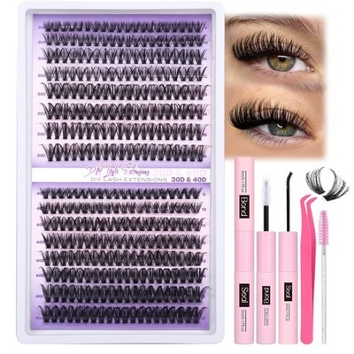 Wimpern Extensions Set 320 Cluster Lashes Lash Extension Set Mit Wimpernkleber