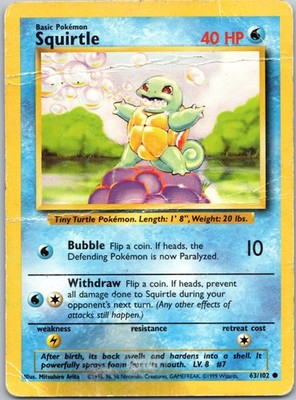 Squirtle Common Base Set 063/102 HP