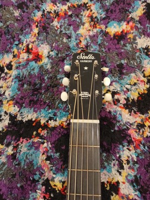 Vtg. Harmony Stella Steel Reinforced Neck Acoustic Guitar, 60's