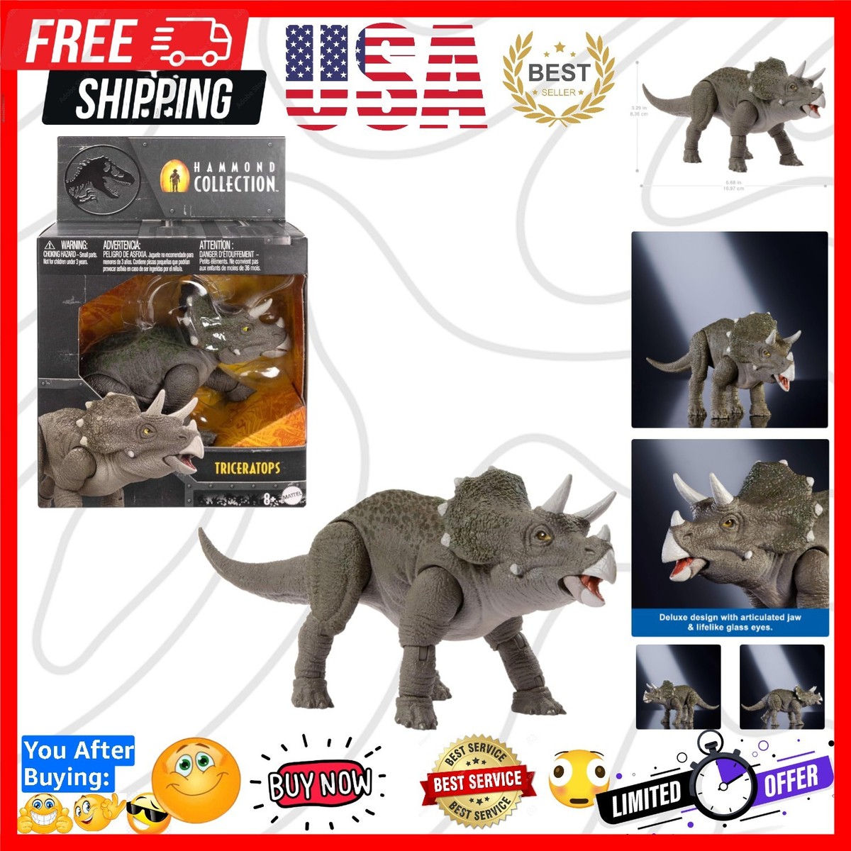Jurassic World Hammond Collection Dinosaur Action Figure Toy