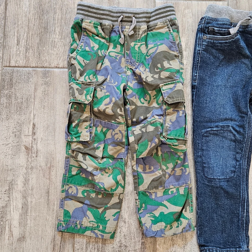 Hanna Andersson Boy Pants Size 100 US 4 Lot of 3 Pull On Jogger Camo Cargo Denim - Image 2 of 4