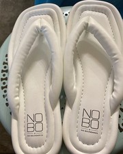 NWT No Boundaries Women's Size 7 Purple Puffy Thong Flip Flops Flat Sandals New 
