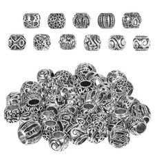 Silver Tone Spacer Beads 40mm Tibetan Plated Jewelry Beads 10mm Spacer Beads