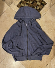 PINK Victoria's Secret Gray Full Zip Hoodie Cotton Jersey Women's Size S