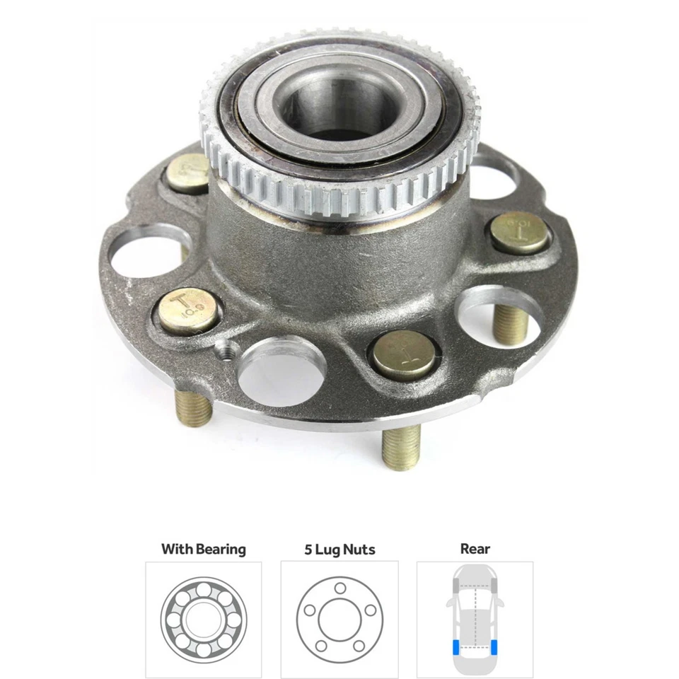 Bujes de rueda para Honda Odyssey 1999-2004 trasero izquierdo y derecho con cojinete y anillo ABS Foto 3 de 4