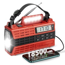 Emergency Crank Radio, 5000mAh/18500mWh Solar Hand Crank Radio, AM/FM/NOAA We...