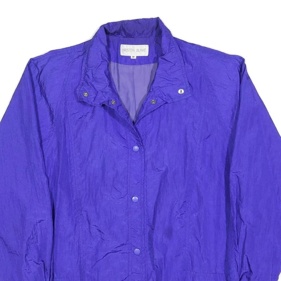 KRISTEN BLAKE Womens Purple Button Jacket M Polyester Blend Plain Lightweight - Image 2 of 4