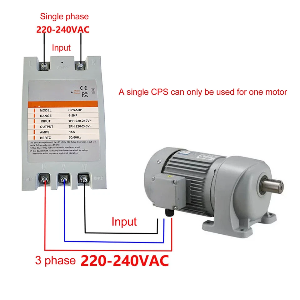 220-240v Single Phase To 3 Phase Converter 7.5 HP Digital Phase Converter BST - Image 2 of 4