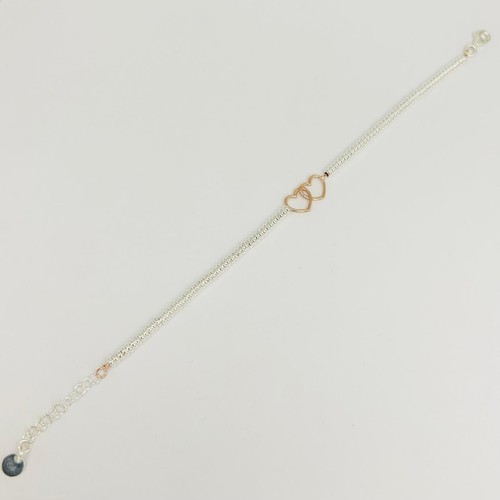 Bracciale Donna Argento Bianco 925 Centrale Cuori Intrecciati _AGB026 - Imagen 2 de 2