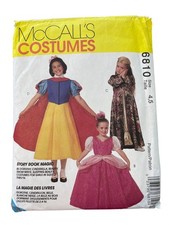 Vintage 90s McCalls 6810 Costume Pattern Sizes 4 5 Snow White Princess UNCUT