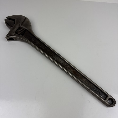 #ad Vintage RIGID 18quot; Adjustable Wrench 768 Forged Steel MADE IN THE USA $77.77