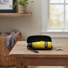 Lemon Yellow Lightweight Travel Umbrella with Waterproof Case - 39.5"