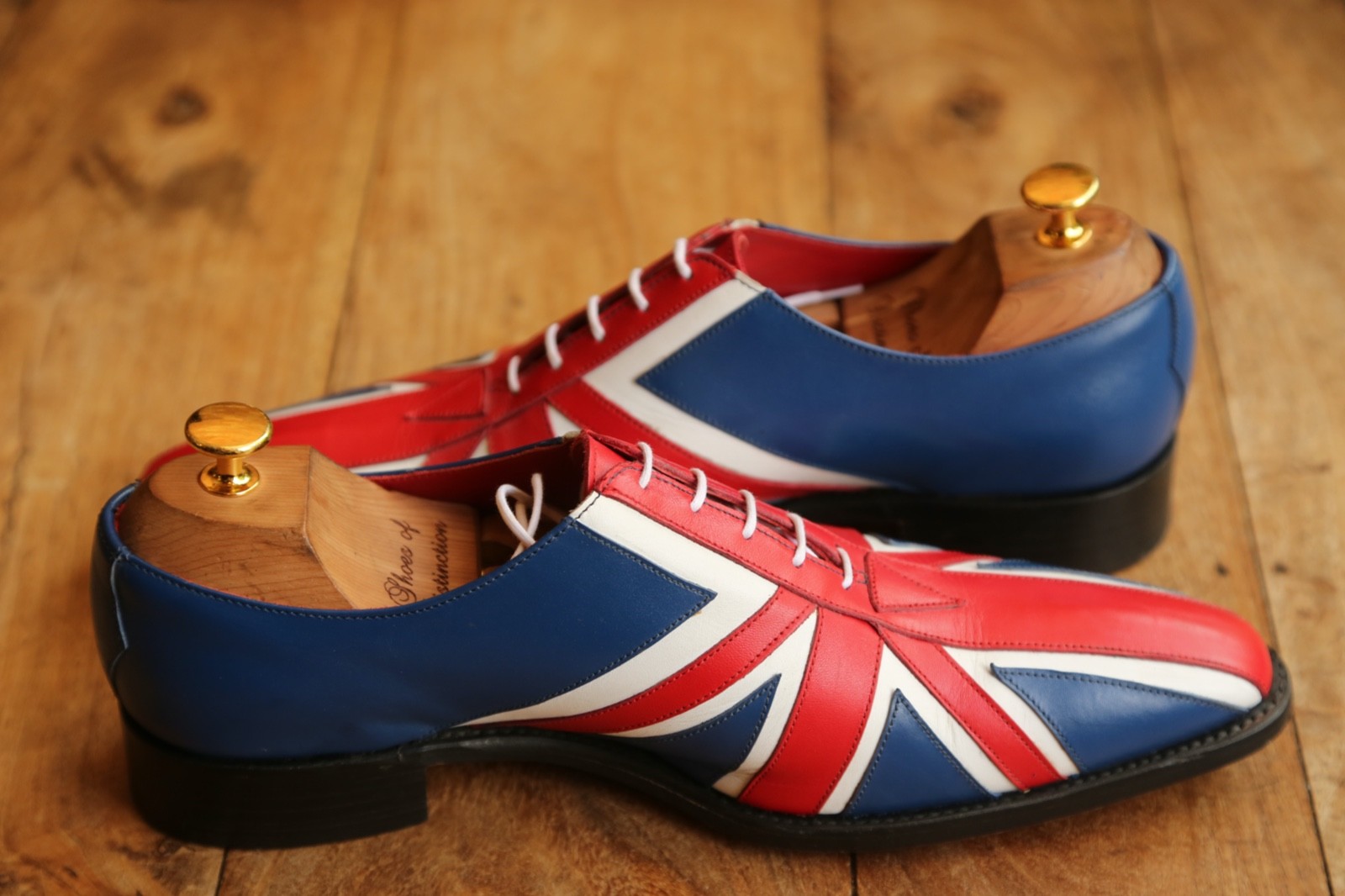 Jeffery West Union Jack Red White Blue Leather Oxford Lace Up Shoes UK 8 US 9 image 6