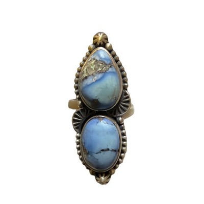 Native American Golden Hills 6.5 Adjustable Ring 925 Sterling Silver  Value $170