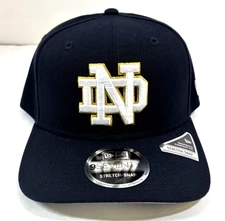 Notre Dame Fighting Irish NCAA NE Stretch-Snap Snapback Hat~ Dark Navy