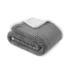 Premium Chevron Fleece Sherpa Throw Blanket for Couch, Sofa by ... USA FAST SHIP
