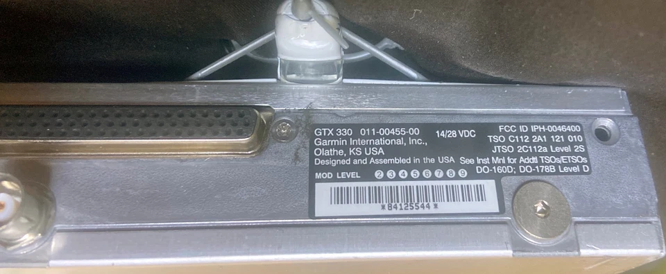Garmin GTX 330 Modo A/C S Transpondedor P/N: 011-00455-00 con Jaula *Probado Bueno Foto 4 de 4