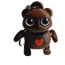Teddy Bear Brown Mini Romantic Valentines Figure Keychain Backpack Charm
