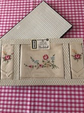Irish Linen Embroidered Trolley Set Cloth & Napkins Boxed