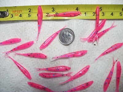 100-1 1/2''-crappie-panfish-soft fishing minnow grubs-jig-split tail-flukes-scent