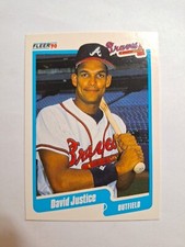 1990 Fleer - #586 David Justice (RC) NM (Printed In USA) - copy 