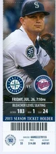 2013 Mariners vs Twins Ticket: Chris Colabello's 1st homer/Kendrys Morales HR