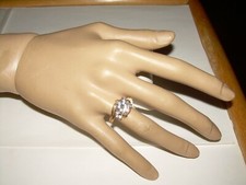 Vintage Gold Tone Engagement CZ Ring - Size 6 1/2, Raised Prong Setting, 10 mm